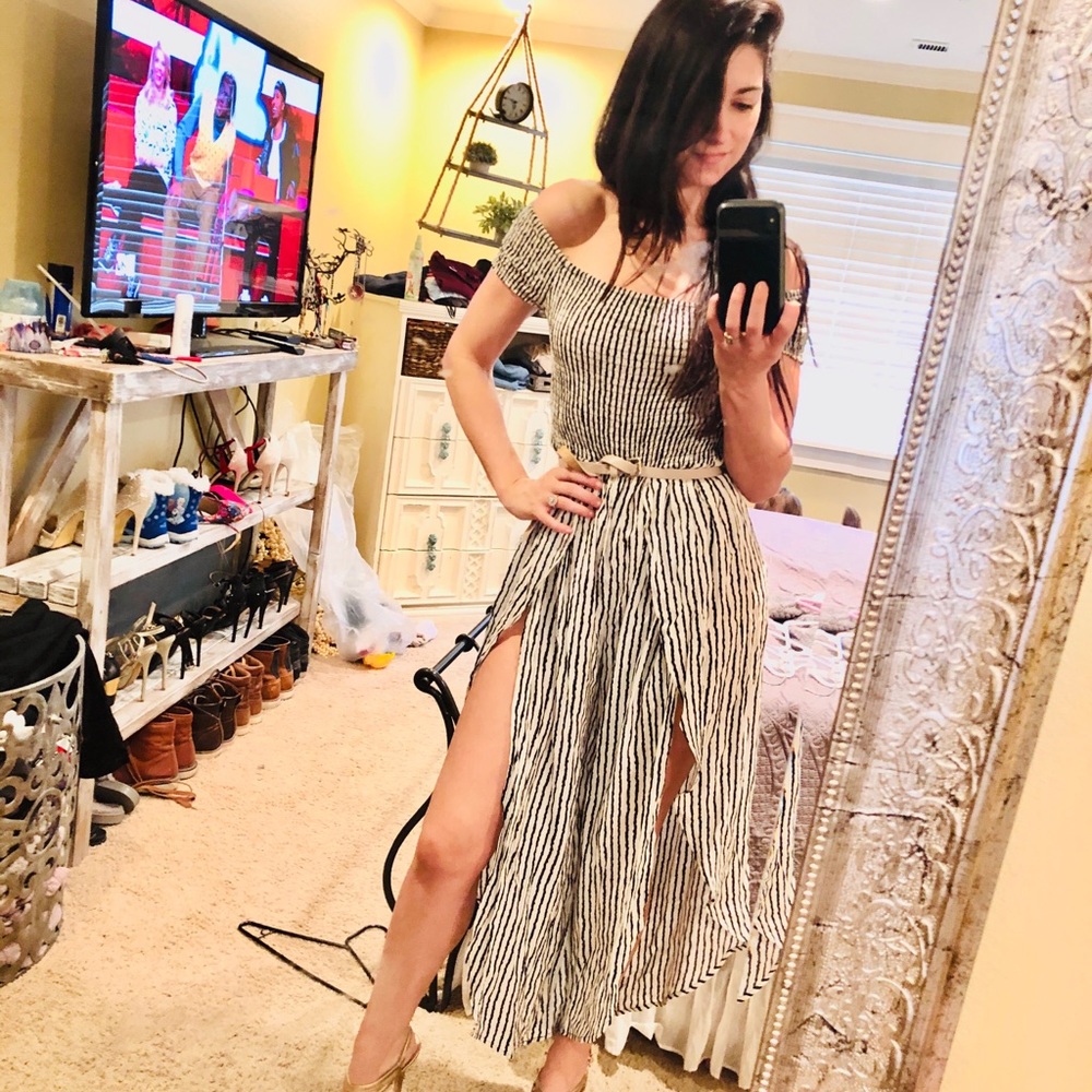 Split front flutter jumpsuit